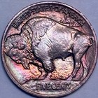 1913 Type 1 Indian Head Buffalo Nickel  Original Rainbow Tone   gem Bu 