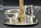Silverplate Paul Revere Wm Rogers Reproduction Creamer  Sugar Bowl   Tray
