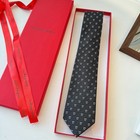 Ferragamo Authentic Black Full Horsebit Pattern Silk Dress Tie Luxury Gift Box