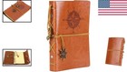 7-inch Vintage Leather Writing Journal - Unlined Blank Diary With Retro Pendants
