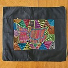 Guna Mola Textile Traditional Panama Folk Art Throw Pillow Cover Colorful Birds