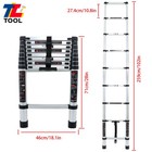 8 5ft Aluminum Telescopic Ladder Heavy Duty Folding Extension Step Ladder 2 6m