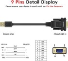 Usb To Rs232 Db9 Serial Cable Male Converter Adapter Ftdi Chipset 10ft Wire