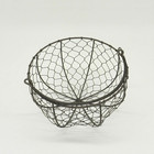 Round Metal Wire Egg Basket Wire Gathering Basket With Handle Country Vintage