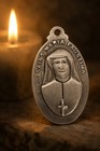 Vintage Bliss Sterling St Maria Faustina Divine Mercy Catholic Medal Pendant
