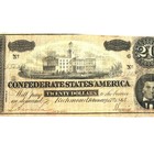 1864  20 Confederate States Civil War Note T-67 Authentic Richmond Currency