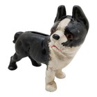 Cast Iron Vintage Boston Terrior Black And White Dog  Bank Decor