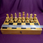 Vintage Old Wooden Chess Set Vintage Wood Full Chess Set Ussr Board 32x32cm