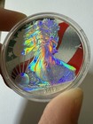 2017 Hologram American Flag Colorized Silver Eagle 1 Oz  999 Fine Silver Coin