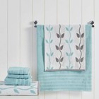 Organic Cotton Vines Towel Set 500gsm 6-piece Ultra Soft Aqua