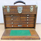Vtg Gerstner   Sons Oak 7-drawer Machinist Chest Model 041   Contents  Excellent