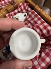 Schylling Pretend Play Tea Set Wicker Basket Carry Case Red Gingham Lining