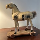 Antique German Putz Horse Pull Toy