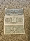 Set Of 3 Banknotes Greece 500  1 000 000   5 000 000 Drachmai 1944   Unc 