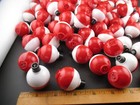 24 Fishing Bobbers 1 25   Round Floats Red White Plastic Snap On Float  1 A 
