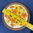 Vtg Flower Power 7  Trivet Goodwood Mcm Daisies Painted Tile Wood Japan Groovy