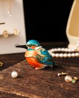 Hand Painted Trinket Box Enamel Vintage Jewelry Box Hinged Metal Jewelry Orga   