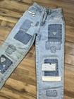 Vintage 90s No Excuses Patchwork Jeans Size 5 Floral Gingham Striped Denim Rare