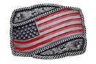 Men Women Silver Metal Buckle Western Fashion Usa Flag United States Of America