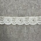 Vtg Ivory Lace Trim Scalloped Ribbon Trim For Crafts Sewing Apparel 18 Yards 2in