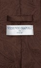 Vesuvio Napoli Necktie Chocolate Brown Color Paisley Design Mens Neck Tie