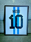 2 Framed Lionel Messi Argentina World Cup 2022 Jerseys  front   Back  - 11x14