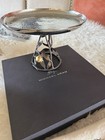 Michael Aram Olive Branch Round Cake Stand 12in Metal Hammered Silver 1 Tier