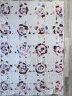 Vintage Feedsack   Scrap String Star Quilt Top C 1930-40 Hand Sewn Pieced