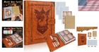 Ultimate Dnd Spell Card Organizer - Embossed Leather With Transparent Sleeves