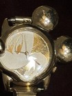 Vintage Lorus Disney Mickey Mouse Head Watch Gold Tone Quartz Japan Runs Great 