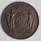 1891-h British North Borneo 1 Cent Coin Km-2 Exceptional  15754
