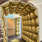 Mylar Gold Square Foil Balloons Wall Tunnel Background Flat 19   -19     