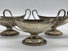 4 Charles Stuart Harris English Sterling Silver Footed Salt Cellars London 1886