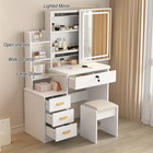 Vanity Table With Sliding Mirror And Lights Makeup Desk With Stool