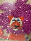 Vintage 1970s Lion Framed Art Crewel Embroidered Mcm 70   s Krewel Kritter 1970s