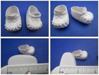 Vintage Baby Doll Shoes 8-10 In          White Soft Vinyl Booties  638
