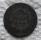 1809 1 2c Classic Head Copper Half Cent Rare Key Date Type Coin Corroded Damaged