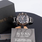 Bulova Marine Star 98b302 Chronograph Black Dial Stainless Men s Quartz Watch