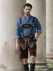 Oktoberfest Wear Mens Authentic Bavarian Lederhosen Suede Leather Shorts