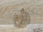 Large Multicolored Rhinestone Goltone Swan In Flight Brooch Pin 1990s 2 75 