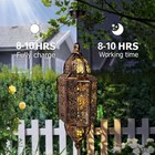 Hanging Solar Light Outdoor Solar Lantern Waterproof Metal Moroccan Garden Decor