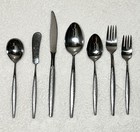 Vintage Cosmos Stainless 71 Piece Japan Flatware Csm39 Textured Handle Wood Case