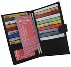 Long Genuine Leather 20 Slots Credit Card Holder With Hide Money Tall Wallet
