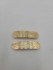 Set Of 2 Vintage Gold-tone Floral Hair Barrette Accessory Made In France