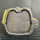 Vintage Coin Bank Cast Iron Mechanical Movement Money Yellow American Original