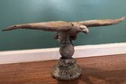 Antique 1800s Gilt Zinc Eagle Weathervane Topper - Very Detailed