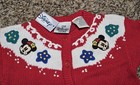 Nwt Vintage Disney Minnie Mouse Winter Holiday Knit Cardigan Sweater 12 Months