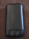 Ashton 3 Cigar Black Leather Travel Case