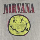 Nirvana Smiley Face Licensed T-shirt Adult Medium Beige Stone Wash Grunge