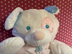 Vtg Fisher Price Puffalump Puppy  Pink  White Stripes  Eye Patch  Hidden Rattle